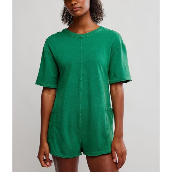 FP MOVEMENT Hot Shot Tee Romper / Heritage Green - Picture 2 of 10